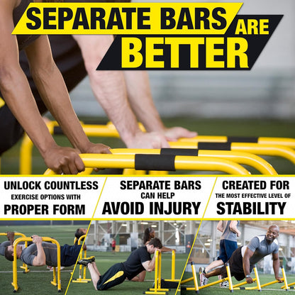 Lebert Equalizer Total Body Strengthener – Portable Dip Station for Full Bodyweight Training – Includes Hip Resistance Band & Online Coaching – Available in Standard & XL Sizes